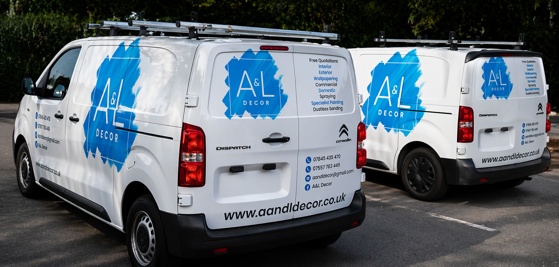 A and L Decor branded vans in the new fleet